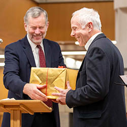 Steve David accepts his award