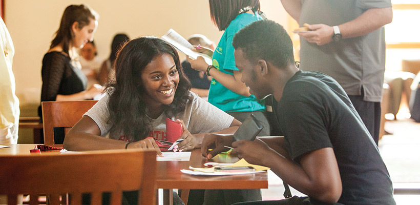 students filling out student employment applications