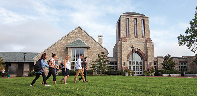 The outdoor view of the Brickman Center from the patio