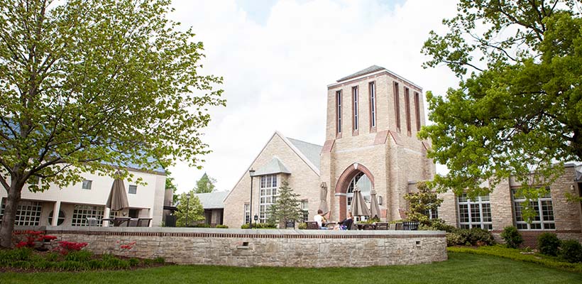 Bryn Athyn College Campus Shot of Brickman and Library