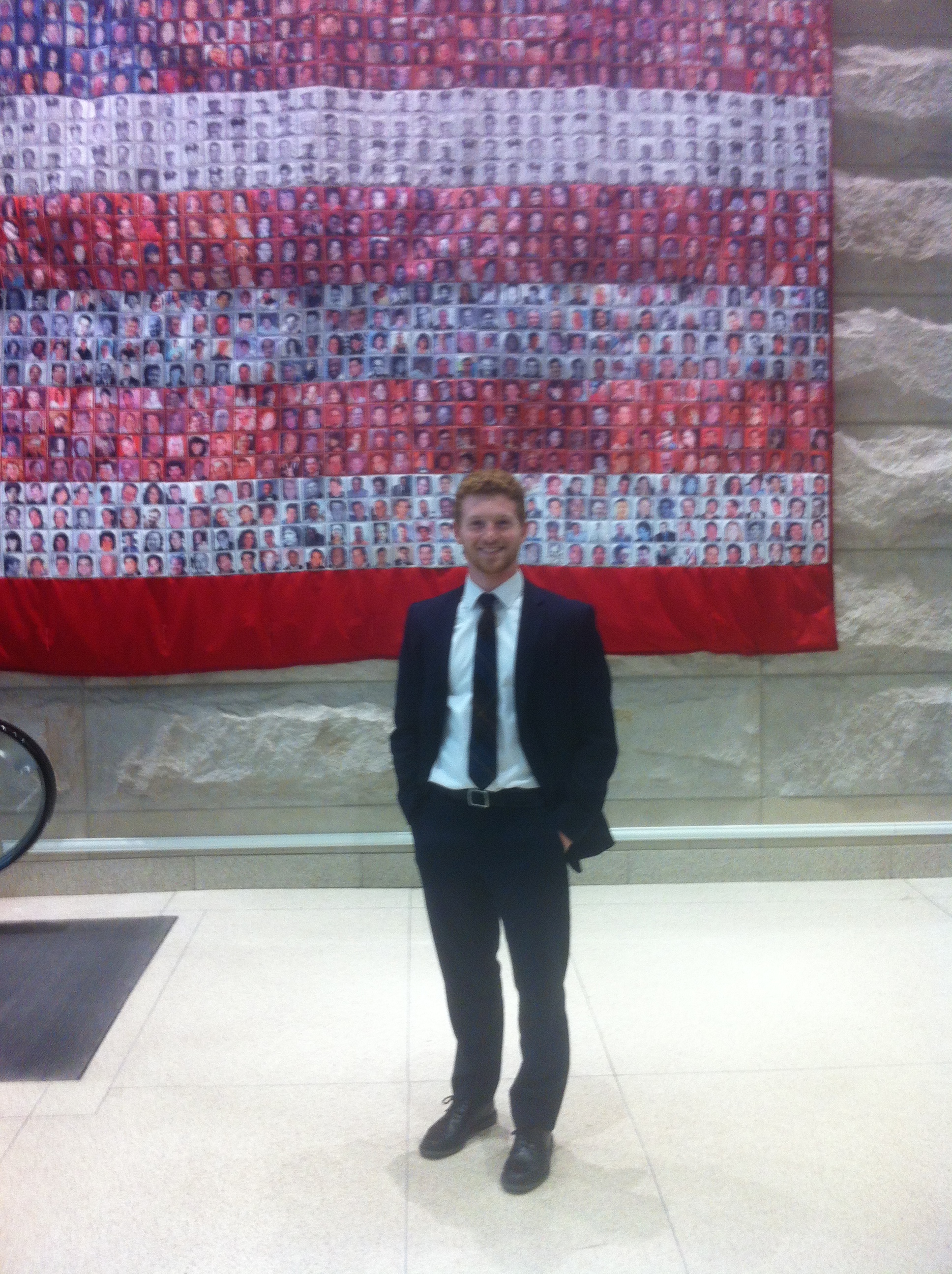 Luke David posing in the Pentagon