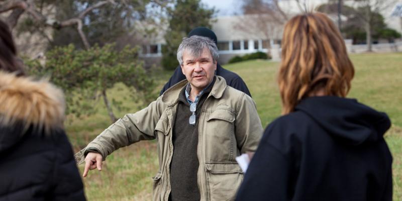 Bryn Athyn College Professor Eugene Potapov speaks to students