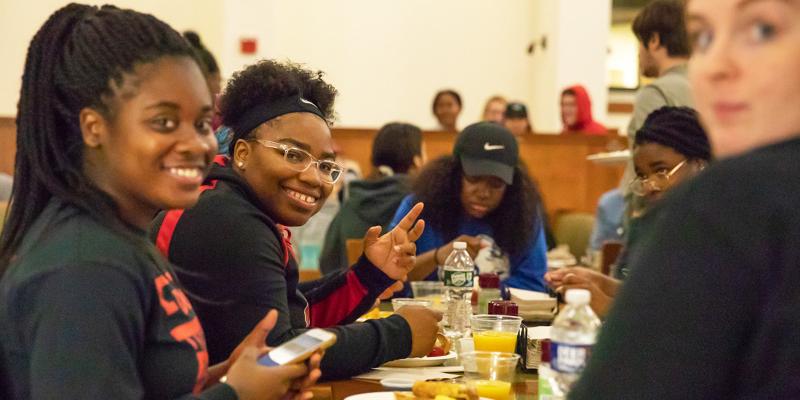 Bryn Athyn College Students eating in Dining Hall