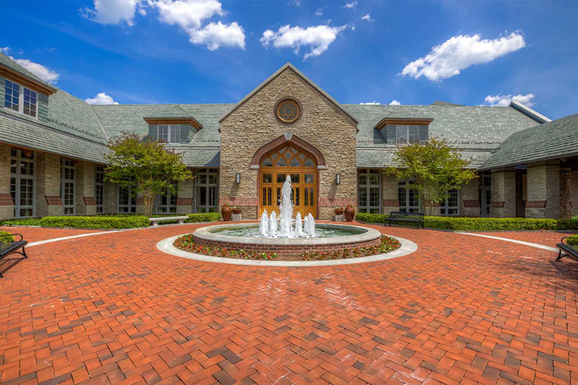 brickman center fountain and entrance way