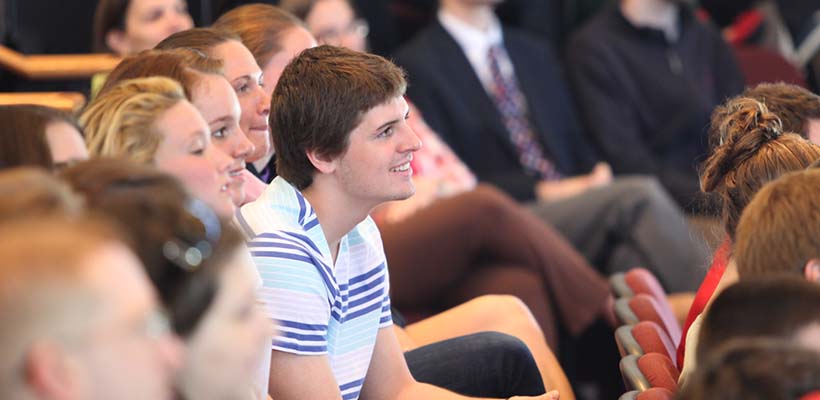 Bryn Athyn College students attending a chapel service