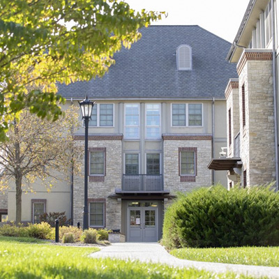 Gladish Hall during a summer sunset