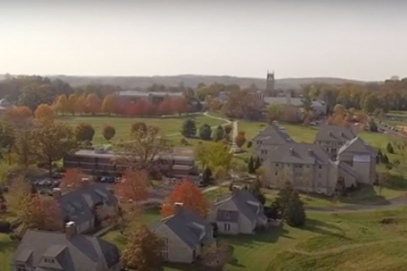 Bryn Athyn College campus aerial view 